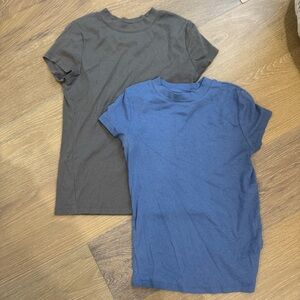 Ribbed Tees in blue & grey